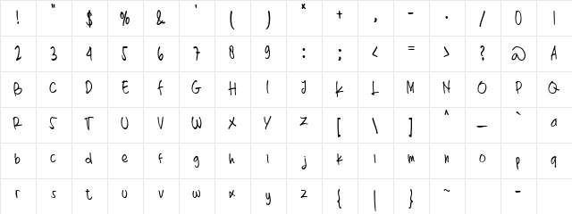 THOERTIEN Regular  glyph index