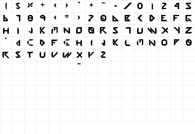 Amputa Regular  glyph index