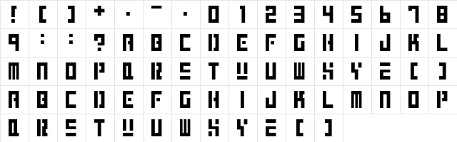 KoukakuE Regular  glyph index