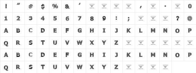 Genesee St Black Black  glyph index