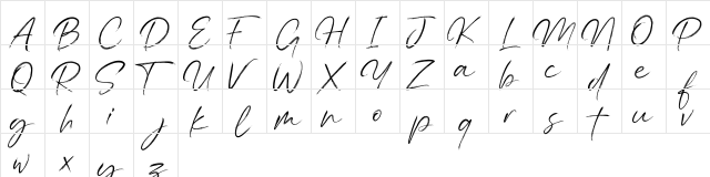 Hannah Gillberth Free Regular  glyph index