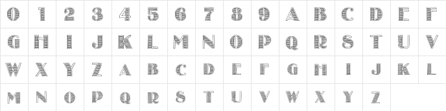 StripesCaps Regular  glyph index