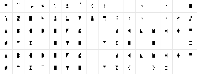 OCRFont Regular  glyph index