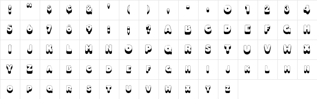 Boggie Regular  glyph index