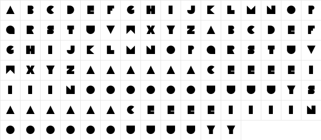 Simplaform Solid Regular  glyph index