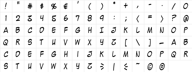 Mighty Zeo Caps Regular  glyph index