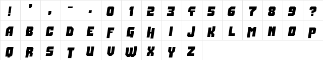 Many Years Ago Regular  glyph index