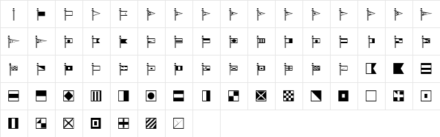 SignalCorps Regular  glyph index