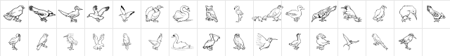 GE Birds of a Feather Regular  glyph index