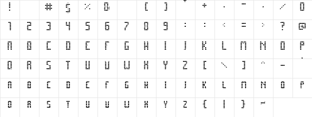 SPACE PEZ Regular  glyph index