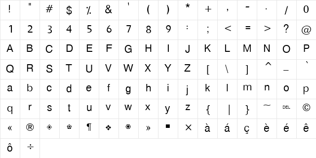 Hacen Dalal Text Regular  glyph index