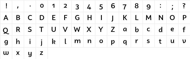Campuni Demo Medium  glyph index