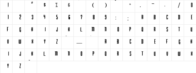 LHF Denise Regular  glyph index