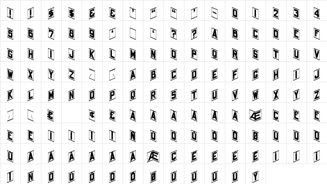 Bajazzo Regular  glyph index