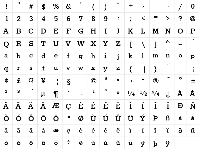 StymieTMed Regular  glyph index