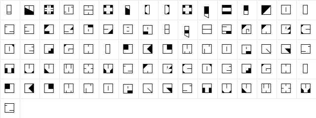 Four Four Black  glyph index
