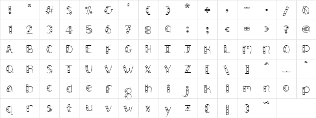 Scrap Amor Regular  glyph index