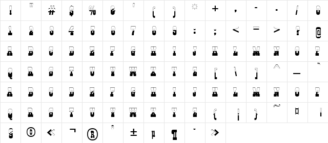 a_GildiaTitulB&W Regular  glyph index