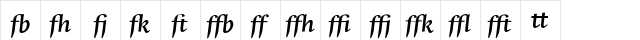 Whitenights LT Std BoldItLig Regular  glyph index