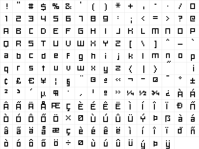 hooge 06_56 Regular  glyph index