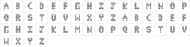 Corrupt Pixel Regular  glyph index