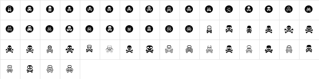 Skallen Regular  glyph index