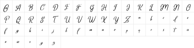 Marlyana Regular  glyph index