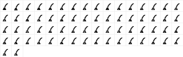 LCR Presidential Pen Regular  glyph index