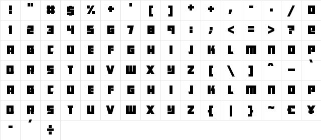 Killer Bassline Regular  glyph index