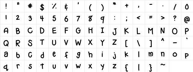 HomegirlStuffed Medium  glyph index