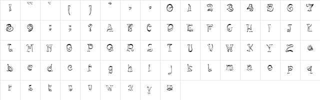 LILY Regular  glyph index