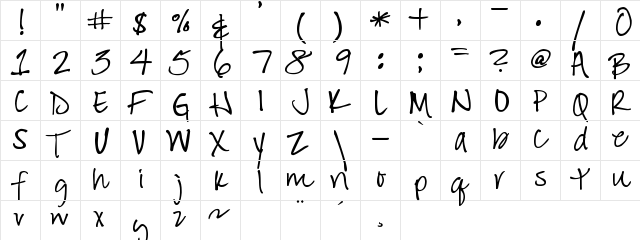 Hand of Hee Regular  glyph index