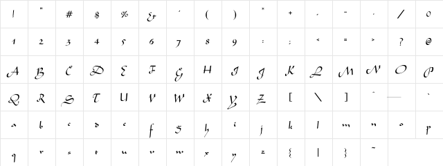 Freunde Regular  glyph index