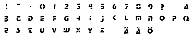 Komputter Regular  glyph index
