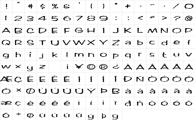 FZ WACKY 60 EX Normal  glyph index