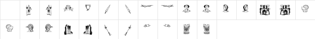 the middle ages I Regular  glyph index