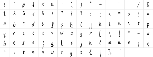 I am more bored than you :P Regular  glyph index