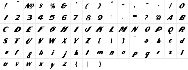 LHF Bulletin Plug Regular  glyph index