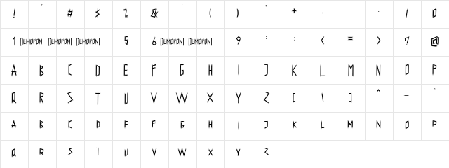 Undergod Regular  glyph index
