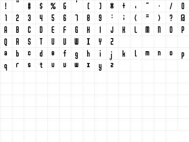 D3 Smartism TypeA Regular  glyph index