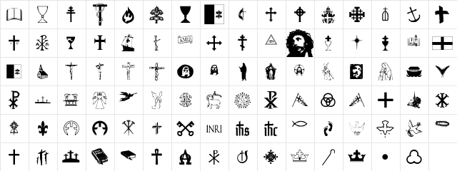 Christendom Regular  glyph index