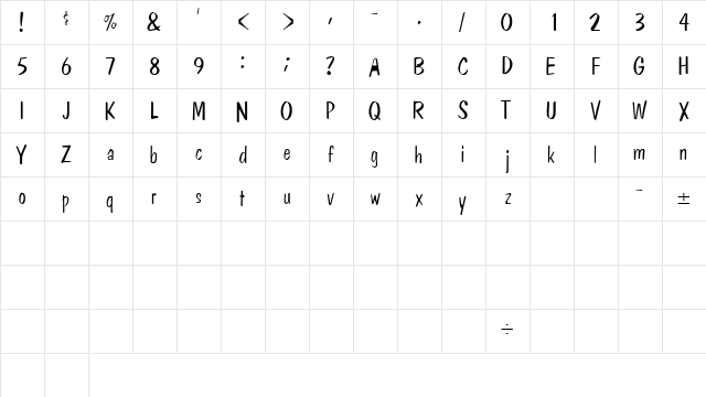 BangaLightSSK Regular  glyph index