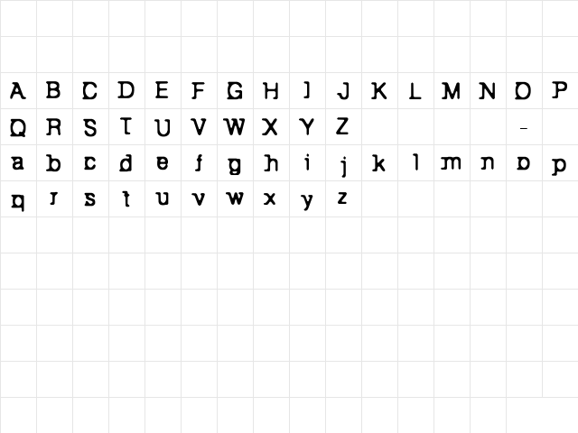 Back to Bay 6 Regular  glyph index