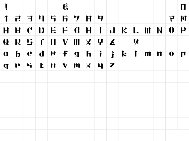 Lightmorning Regular  glyph index