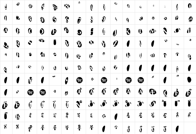 F2FProvinciali LT Std Regular  glyph index