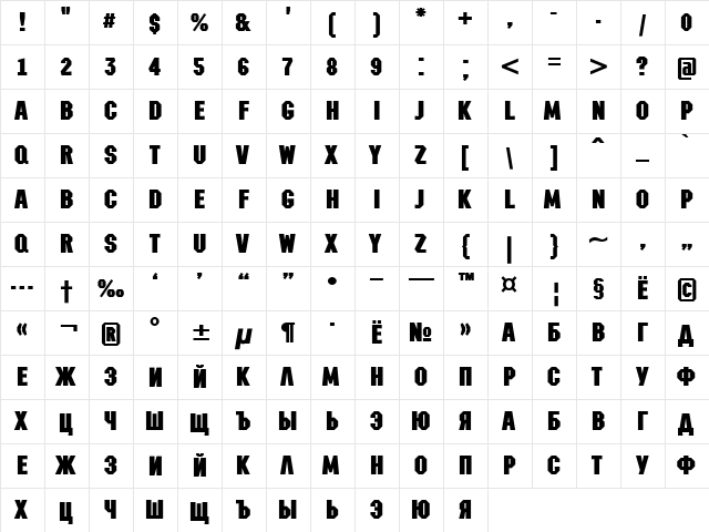 a_MachinaNova Bold  glyph index