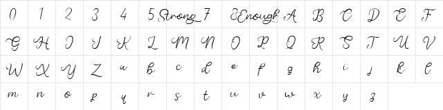 Strong Enough Regular  glyph index