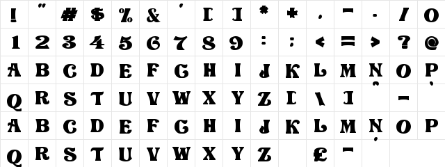 Love Craft Normal  glyph index