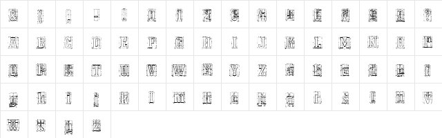 Tecon Outline Regular  glyph index