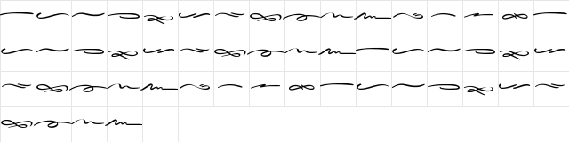 Sieroty Swash Regular  glyph index